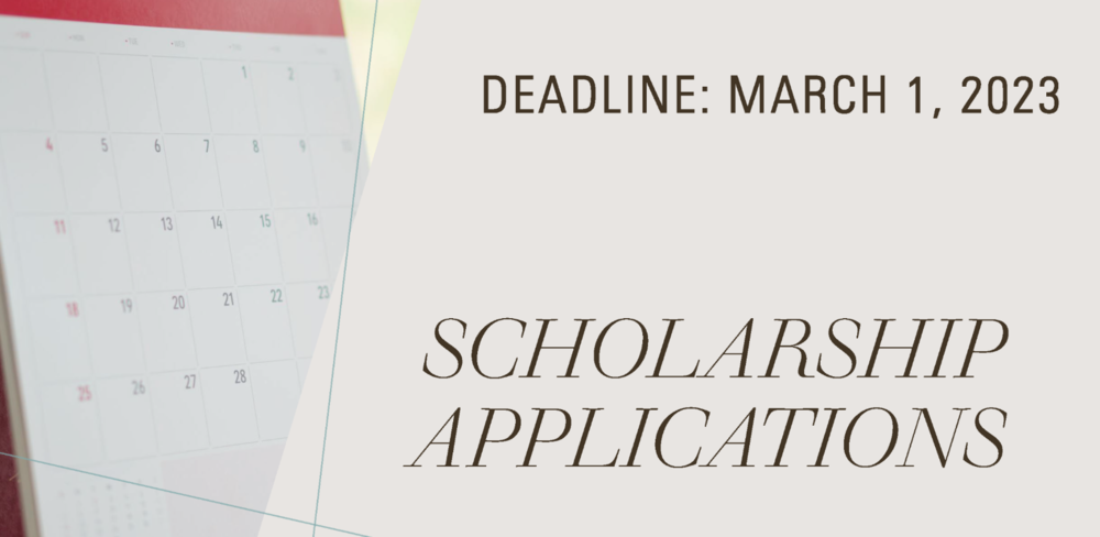 Scholarship Applications with calendar and March 1 deadline