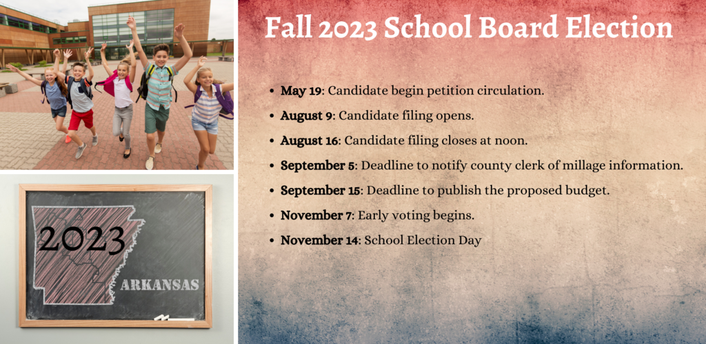 Dates for Fall 2023 School Board Election